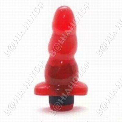 dilatador anal vibrador plug escalonado color rojo